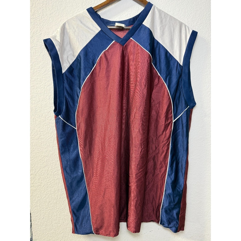 Beverly Hills Polo Club Jersey Men 2XL Red Multicolor V Neck Athleisure Training